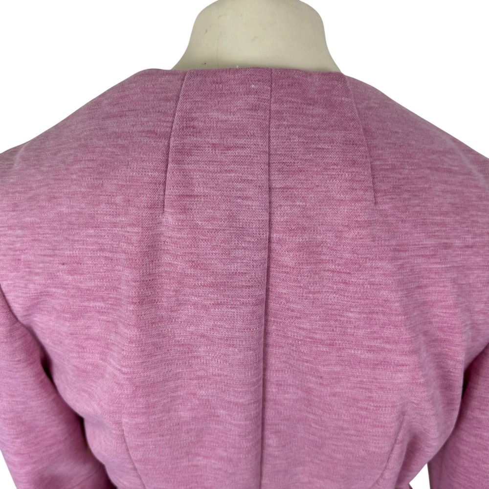 Vintage 70s Pink Textured Knit Skirt Suit Belted Blazer &‎ Midi Skirt Set Mod - Picture 6 of 12